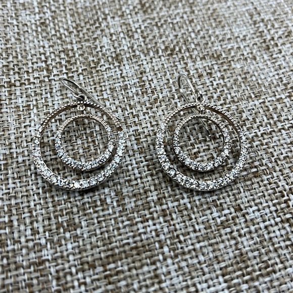 JCM Sterling Silver CZ Hoop Earrings - Picture 8 of 14